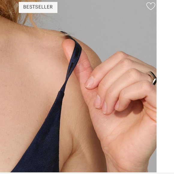 LUNYA BNWT Washable Silk Bias Slip Dress in Deep Blue Size M - Picture 5 of 5